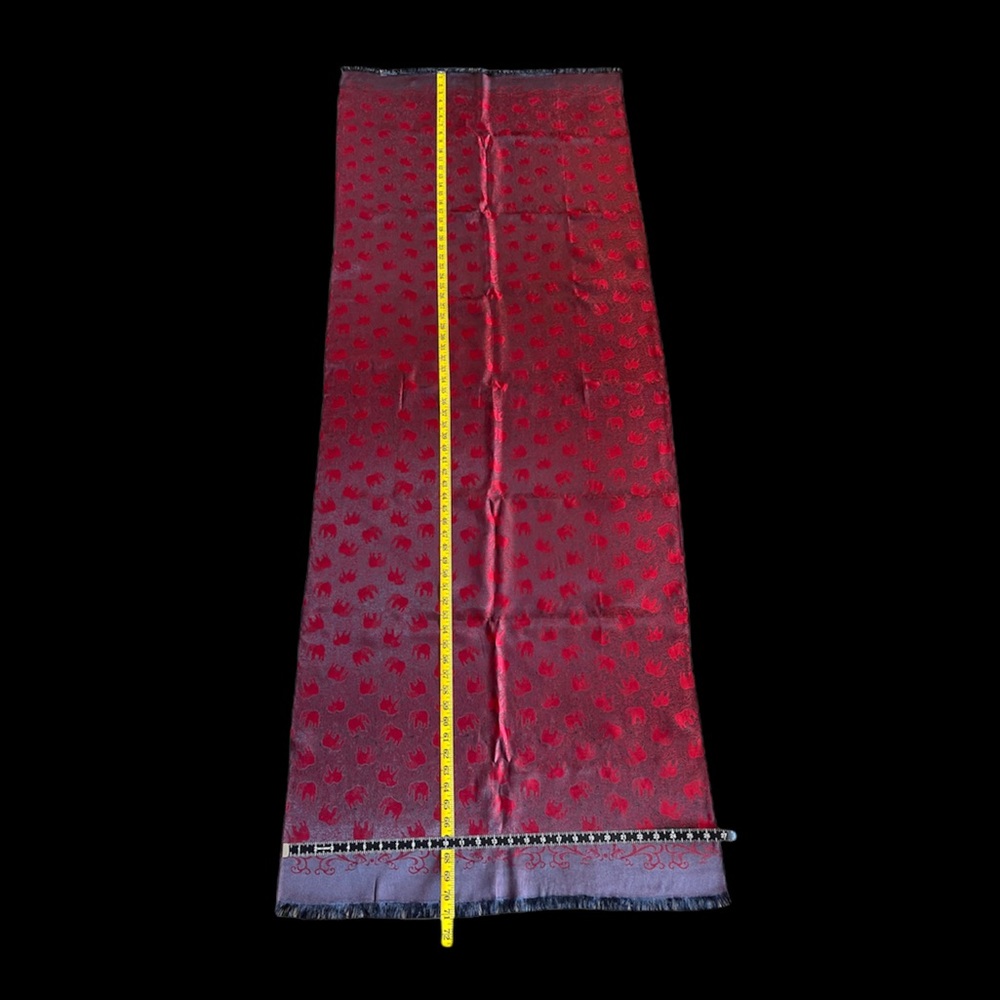 UNISEX SILK IRIDESCENT ELEPHANTS SCARF / RUNNER / WRAP / THROW - Picture 6 of 15